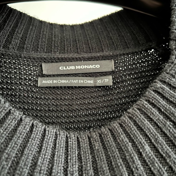 Club Monaco Black Medium Knit Wool Dress with Front Pocket - Picture 4 of 4